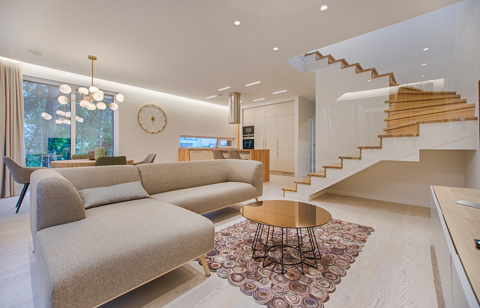 Living Room with long sofa